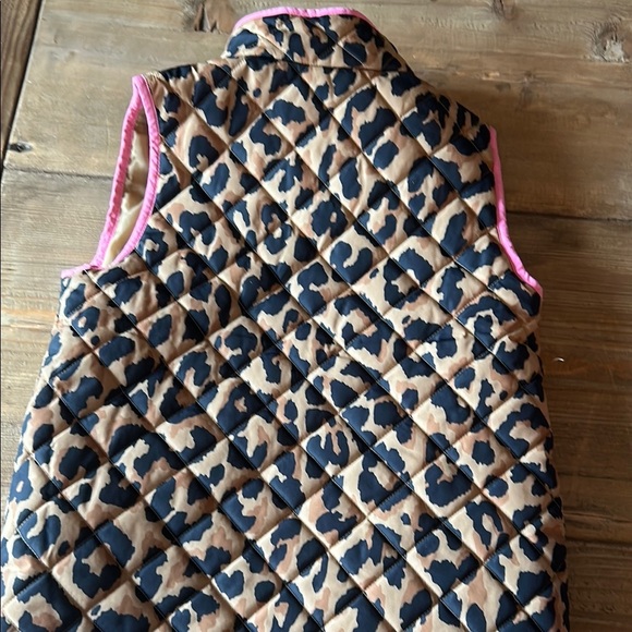 Crewcuts Pink and Black Leopard Print Quilted Vest - Picture 3 of 3